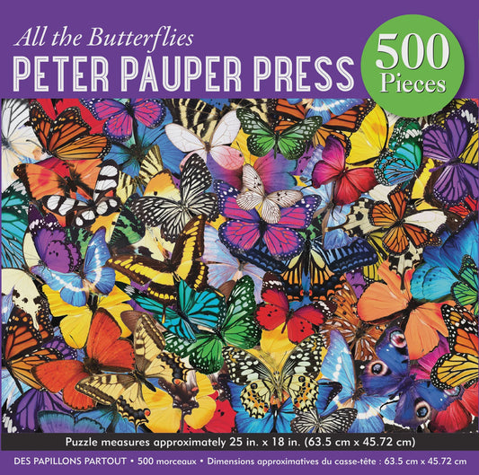 Peter Pauper 500pc Puzzle - All the Butterflies