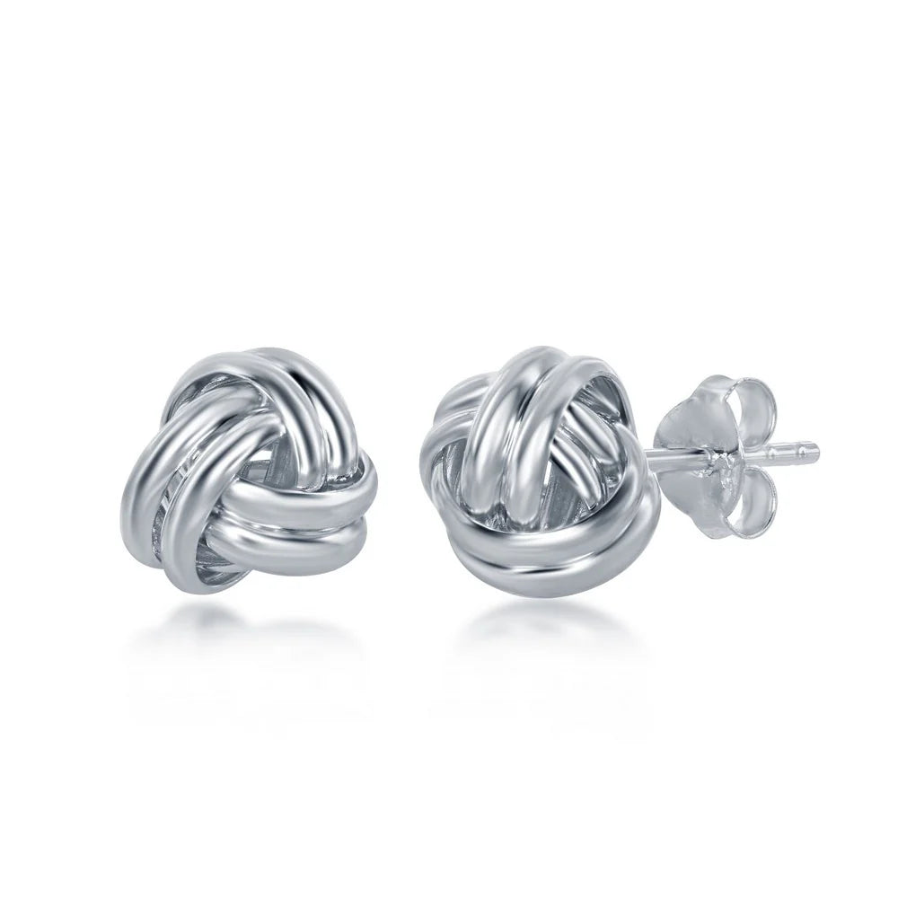 BD Sterling Silver 2 Wire Knot Studs