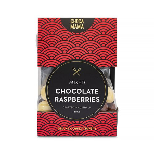 Chocamama Mixed Chocolate Raspberries 325G