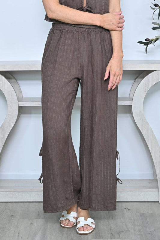 AE Luxe Side String Stripe Linen Pant