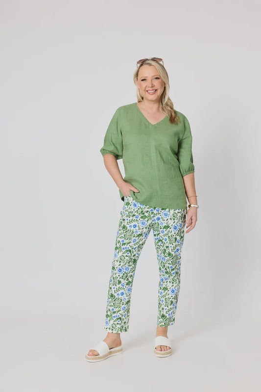 Gordon Smith Anna Linen Top - Fern