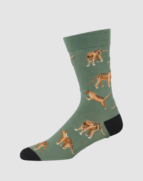Bamboozld Mens Tassie Tiger Bamboo Sock Size 7-11