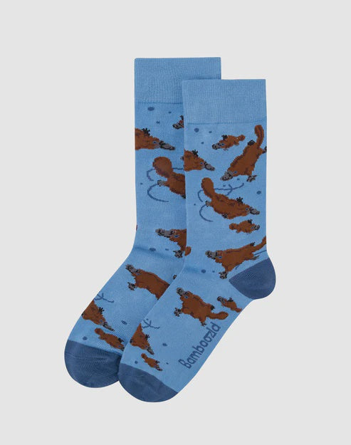 Bamboozld Mens Platypus And Puggle Bamboo Sock Size 7-11