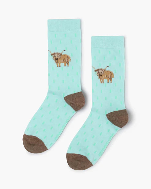 Bamboozld Womens Highland Cow Sock
