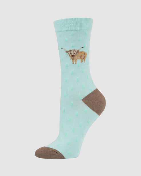 Bamboozld Womens Highland Cow Sock