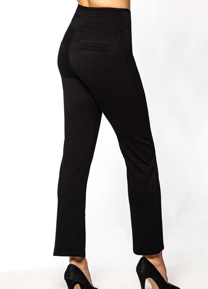 LaSculpte Ultra Soft Pull On Straight Pant - Black