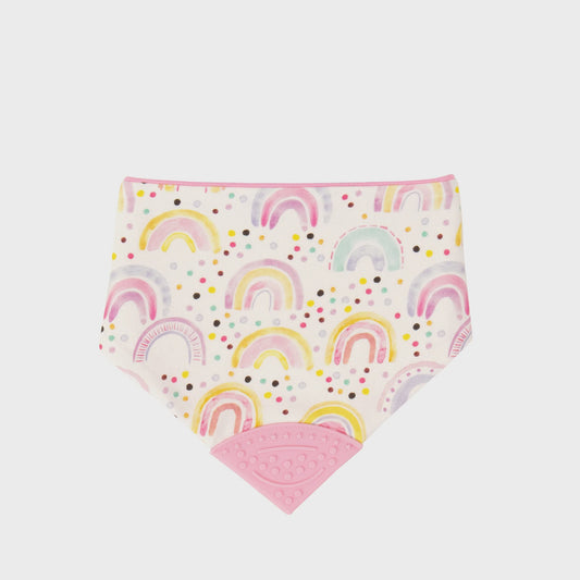 All4Ella Reversible Silicone Teether Bib Watercolour Rainbow