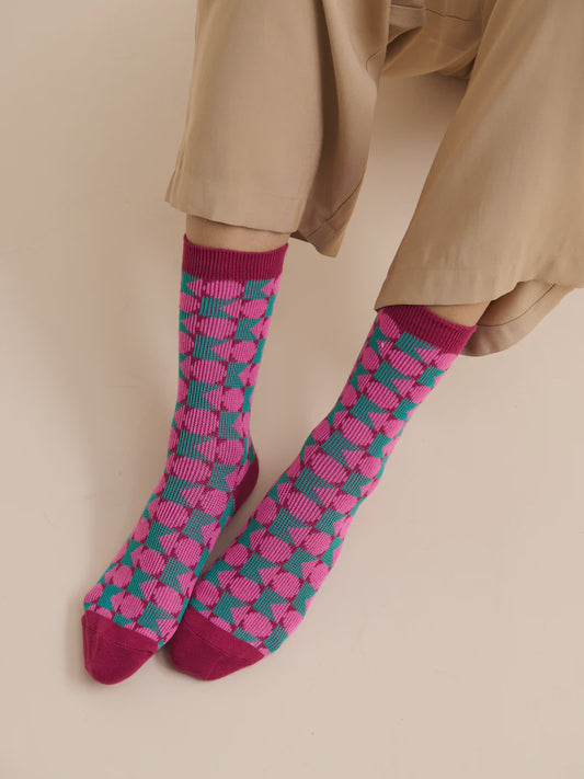 Basic Socks Geometric Winter Crew Socks