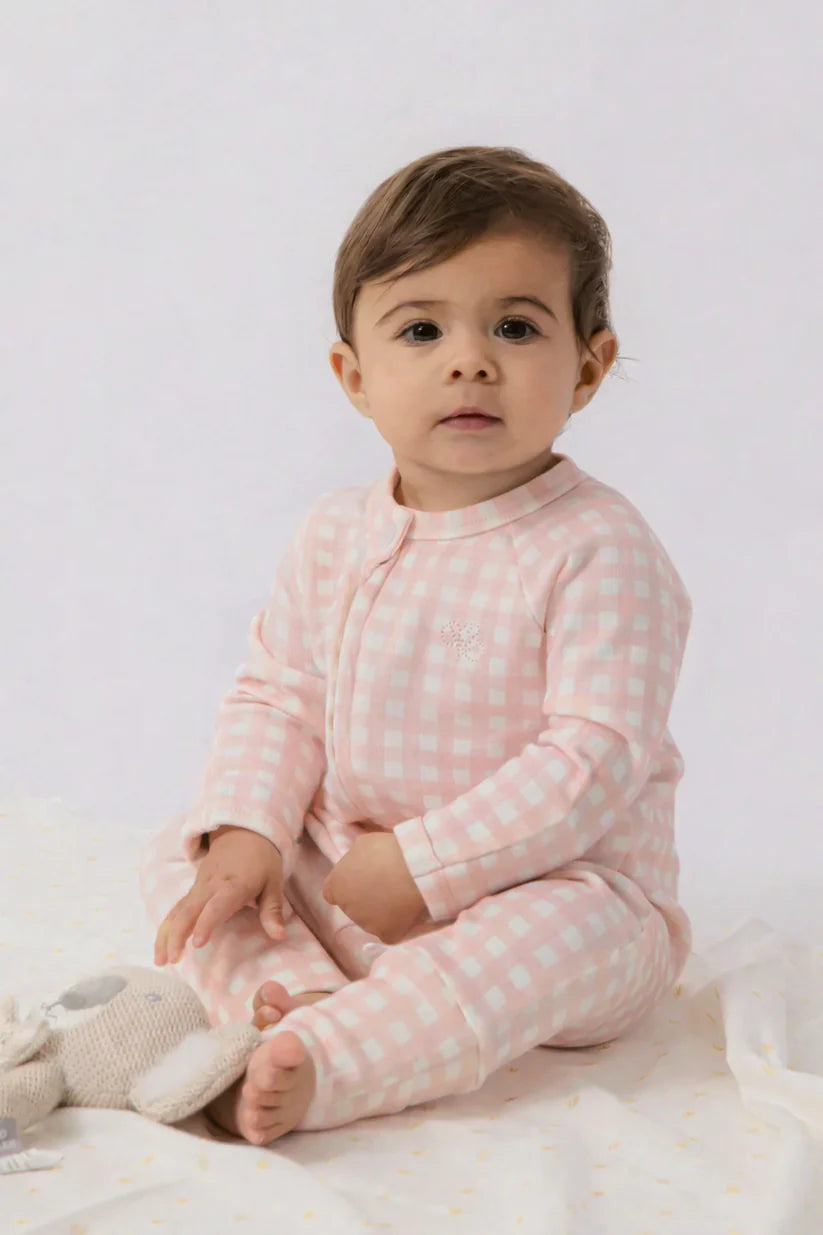 Homegrown Kids Growsuit Gingham Rib