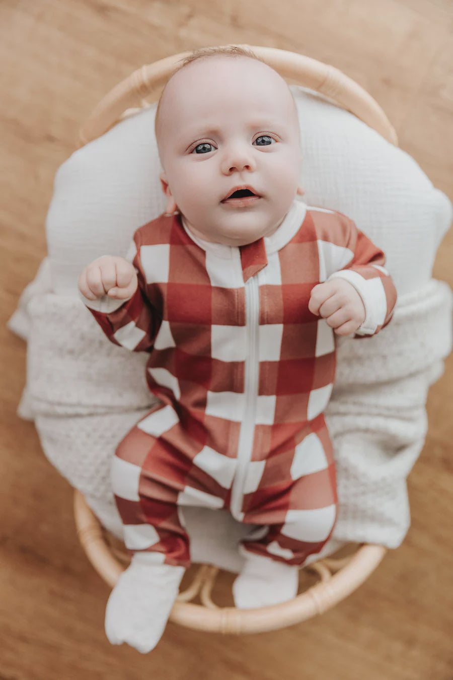 Bencer Bear Zipsuit Gingham