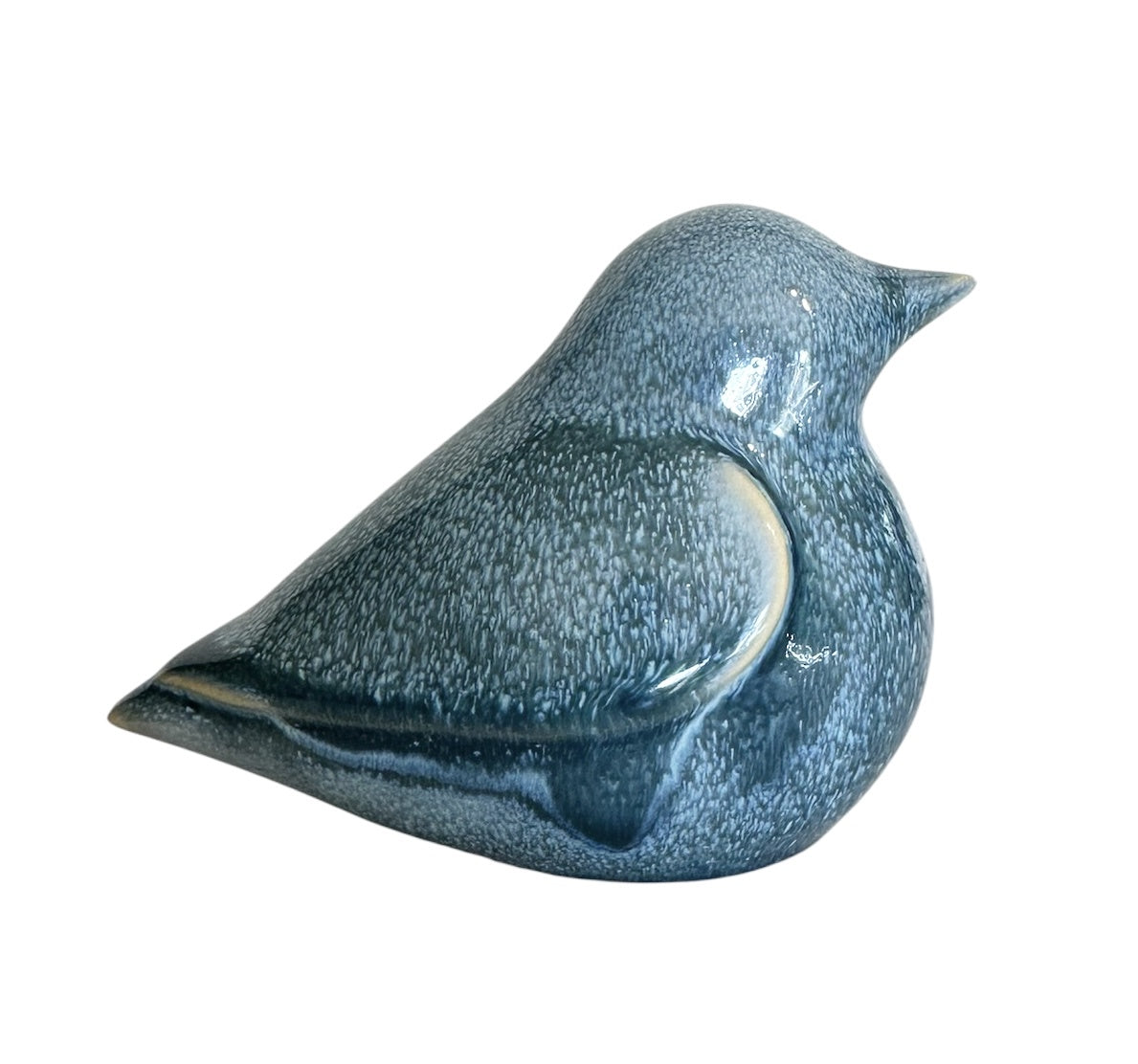 Yellow Rock Decor Glazed Ceramic Bird Blue