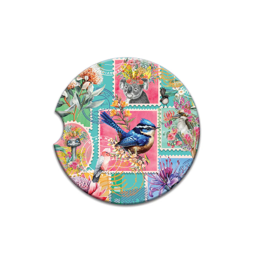 Lisa Pollock Car Coasters - Pretty Postage