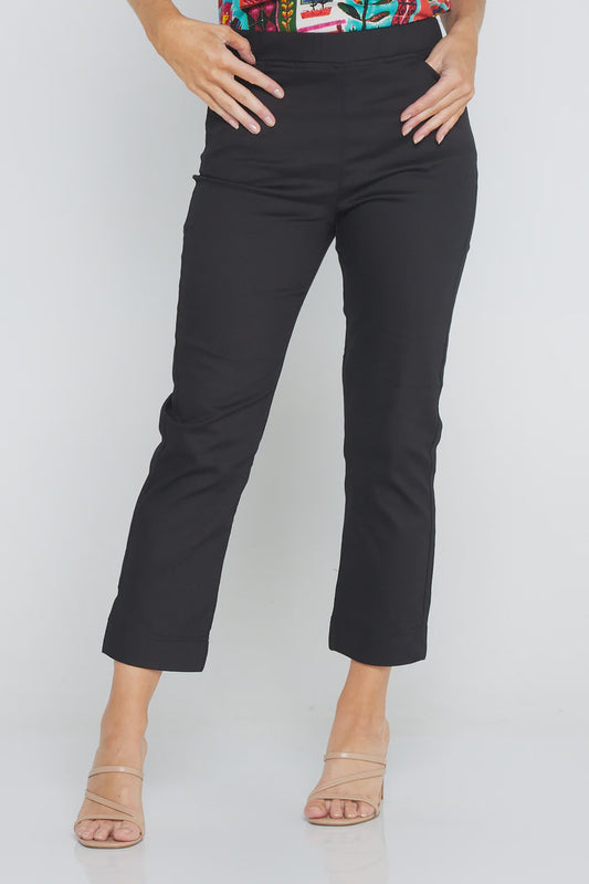 Cafe Latte Pull On Elastic Waist 7/8 Pant Black