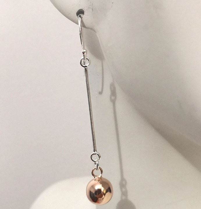 BD Silver & Rose Gold Drop Earrings