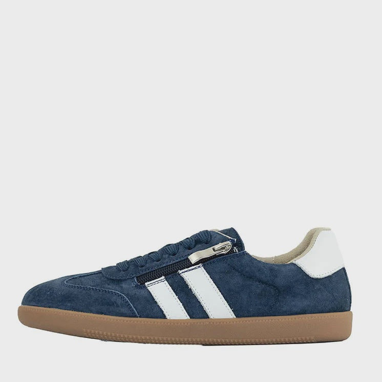 Just Bee Crystal Zip - Navy/White