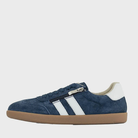 Just Bee Crystal Zip - Navy/White