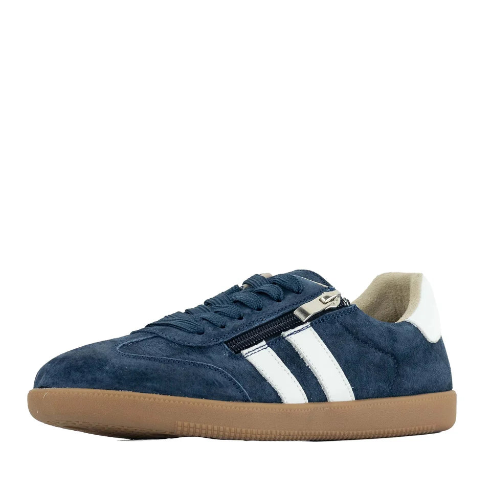 Just Bee Crystal Zip - Navy/White