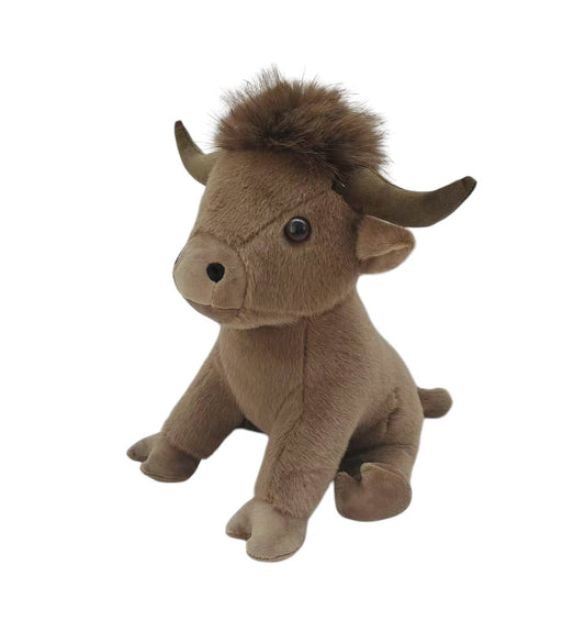 Yellow Rock Sitting Cow Doorstop