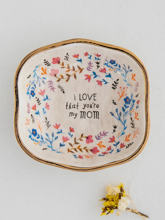 Natural Life Antiqued Trinket Dish Mum I Love