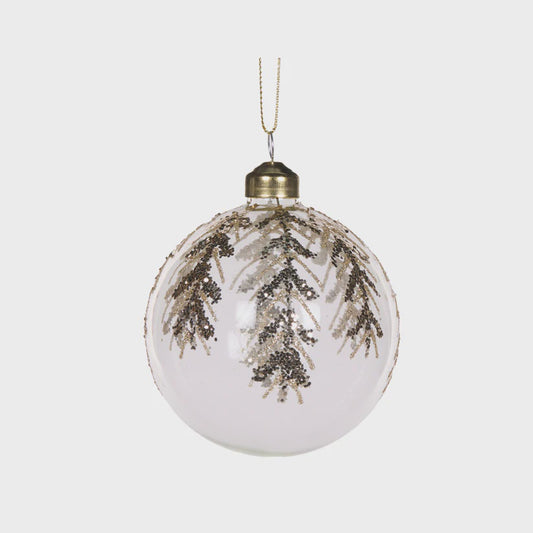 Holly & Ivy Champagne Fine Foliage bauble