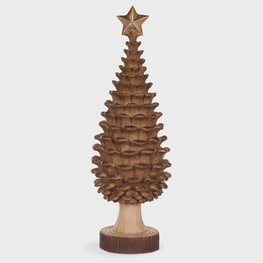 Holly & Ivy 42.5 CM Natural Pinecone Tree With Star