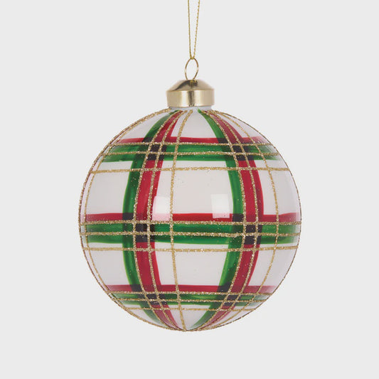 Holly & Ivy Modern Tartan Bauble
