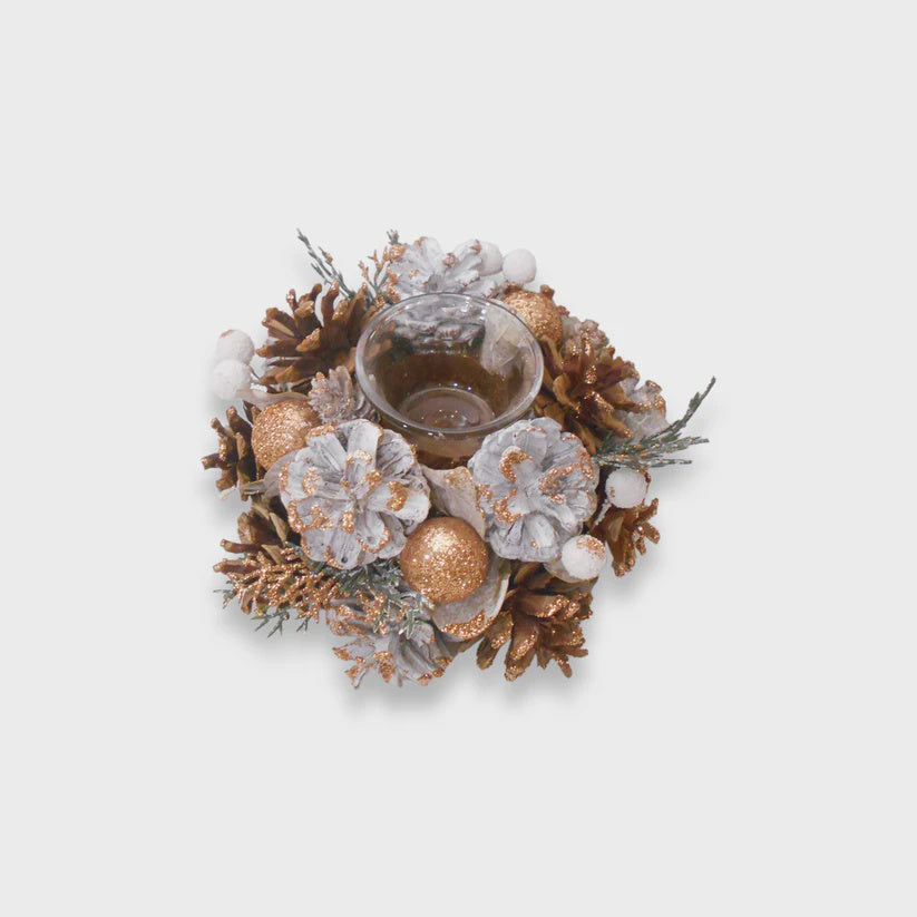 Holly & Ivy Metallic Woodland Tea Light