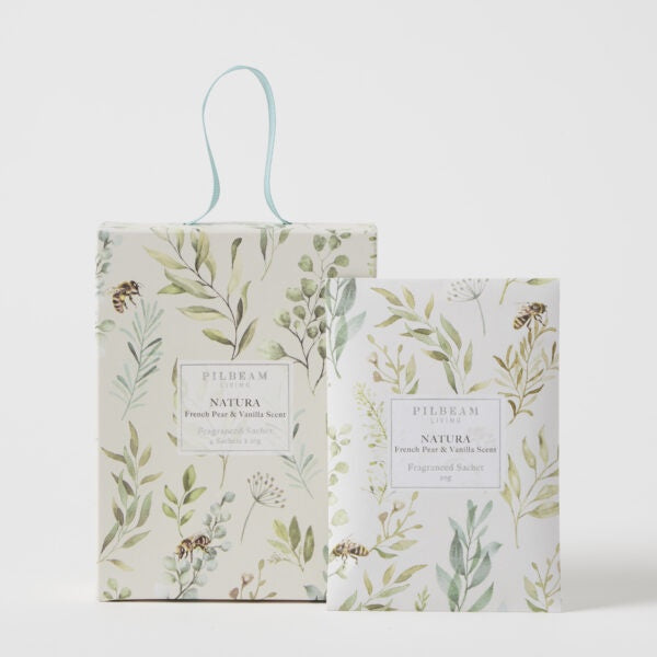 Pilbeam Natura French Pear & Vanilla Set/4 Scented Sachets