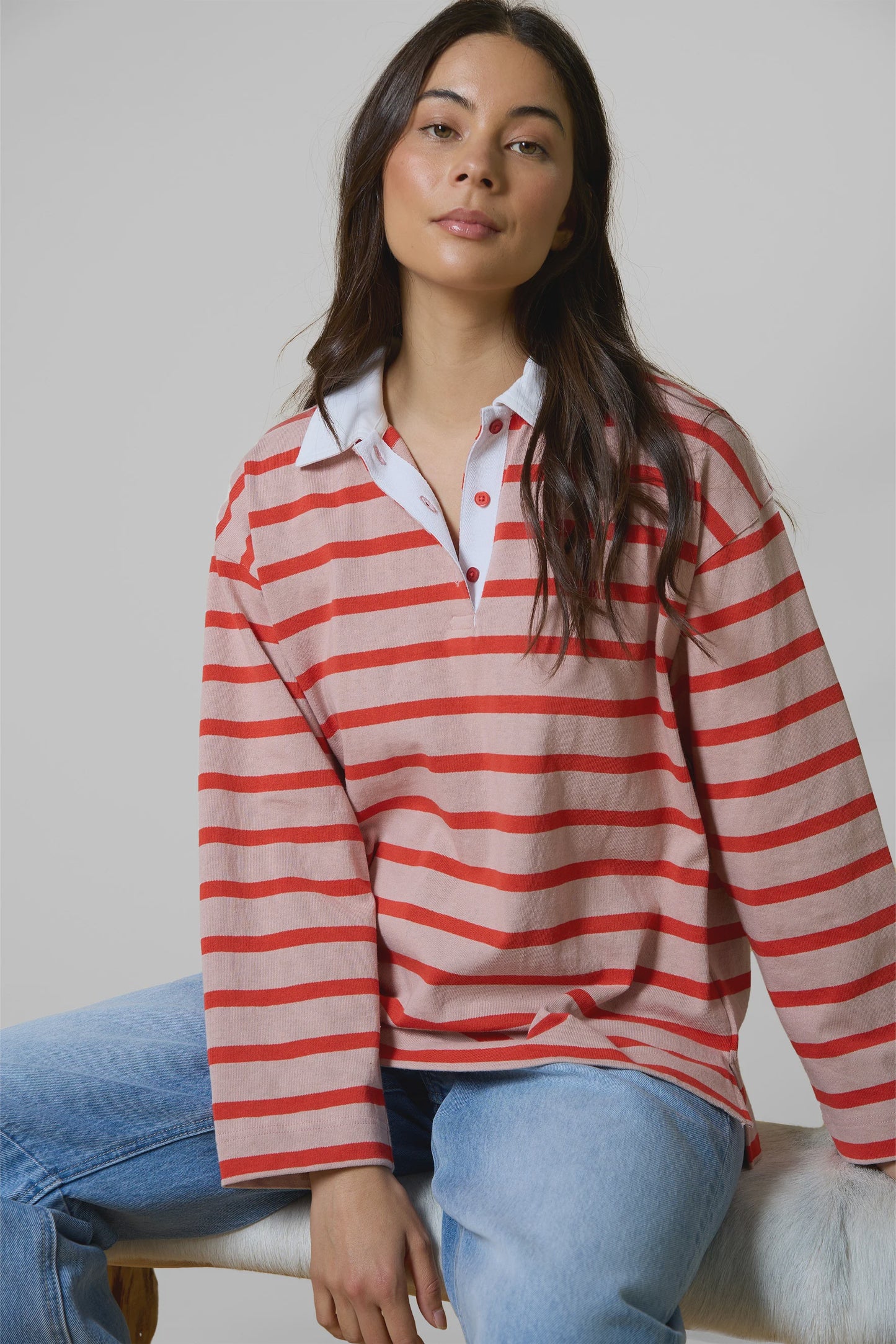 Stella Esstentials Polo Top Pink Punch