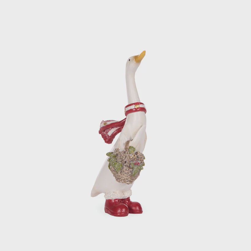Holly & Ivy Mini Festive Duck With Basket