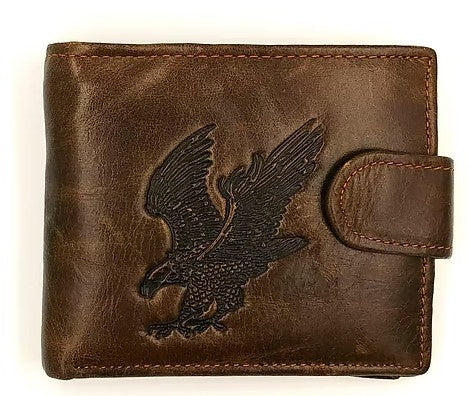 Zeneeba Mens Leather Wallet Eagle