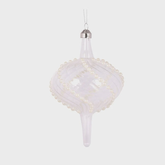 Holly & Ivy Etched Swirl Onion Bauble
