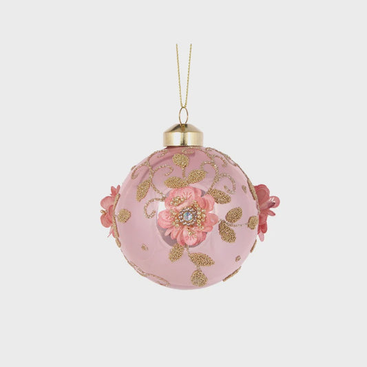 Holly & Ivy Pink Poppy Bauble