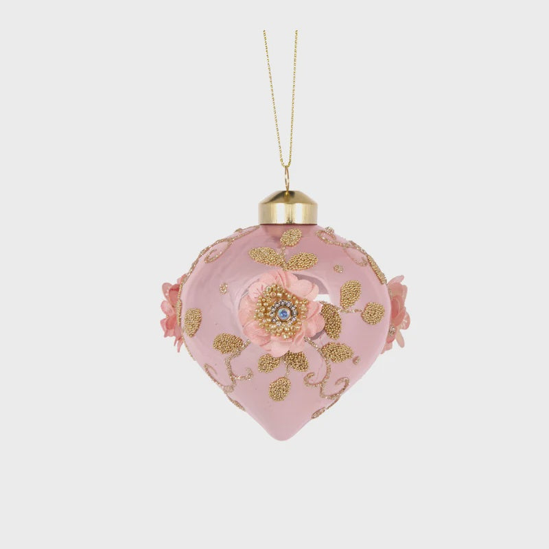 Holly & Ivy Pink Poppy Onion Bauble