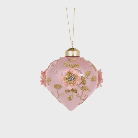 Holly & Ivy Pink Poppy Onion Bauble