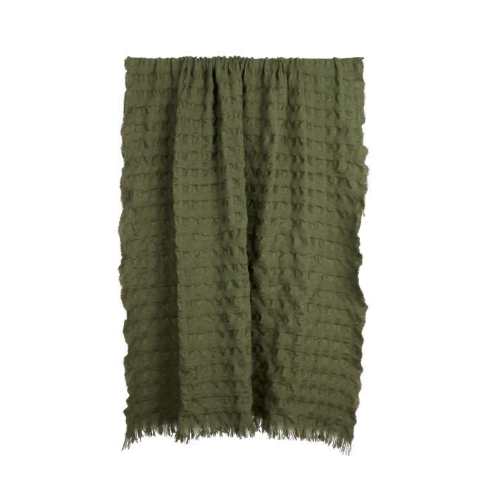 Amalfi Ridge Waffle Throw Green