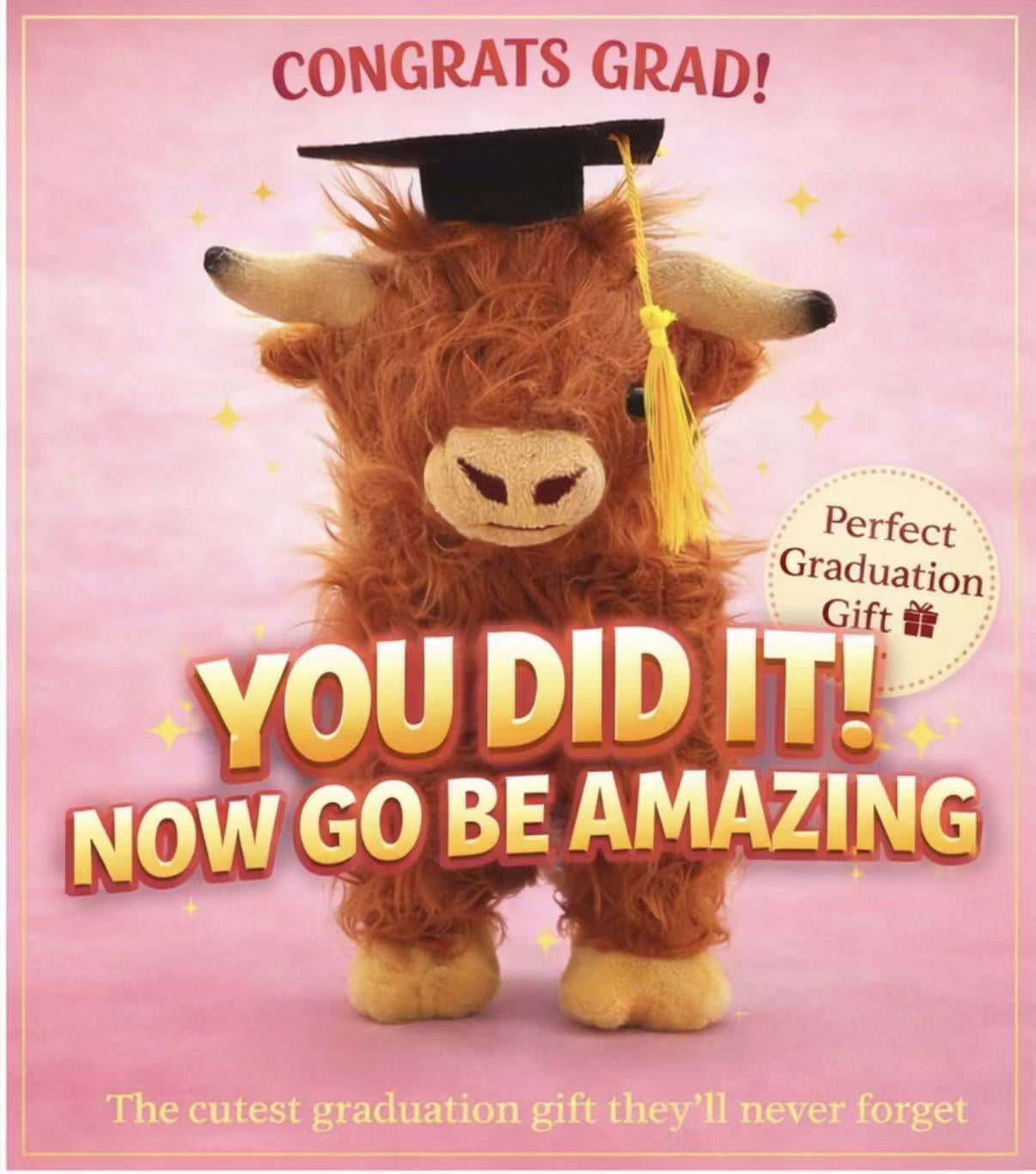 Got it Covered Graduation Highland Cow