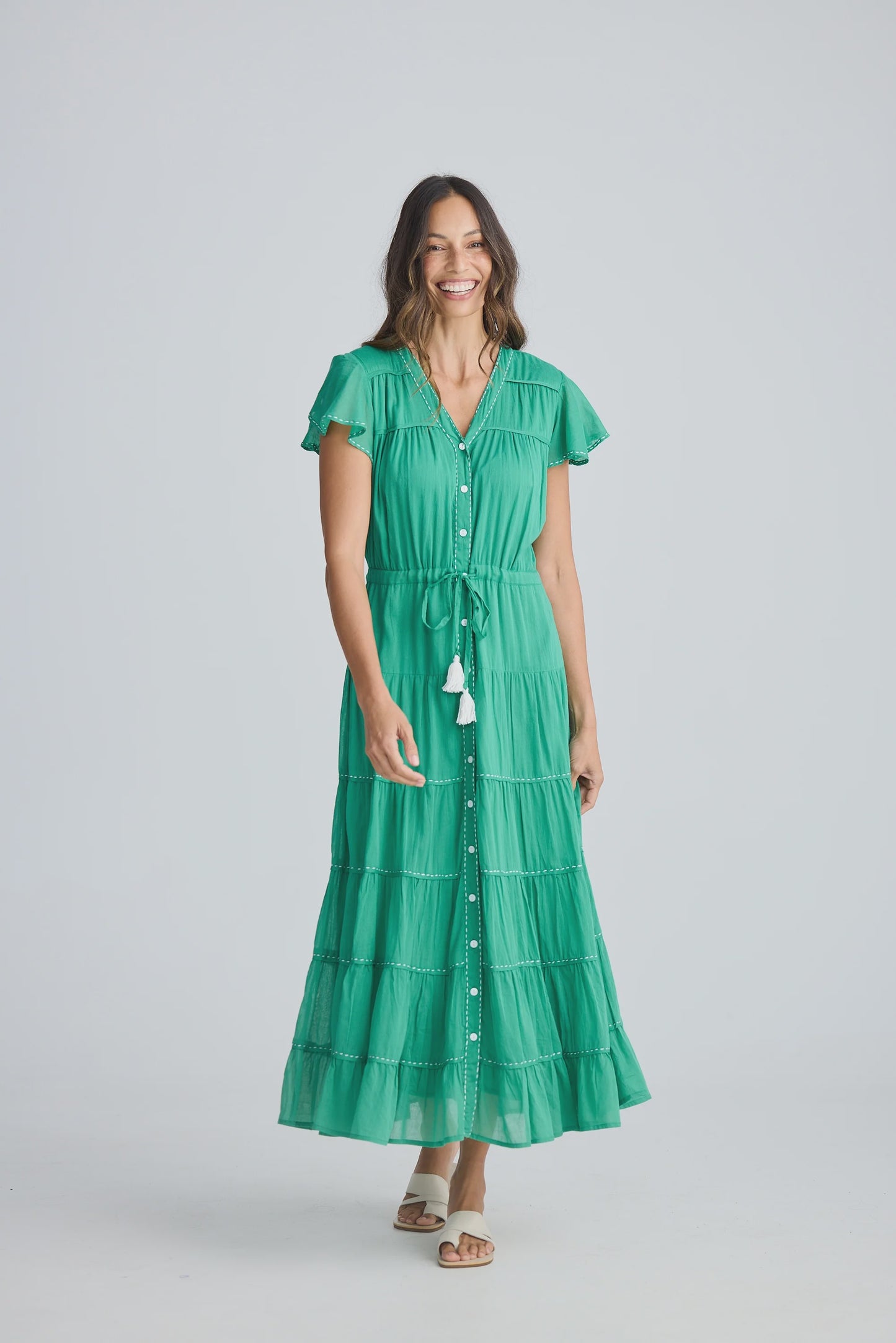Holiday Delilah Dress Jade Green