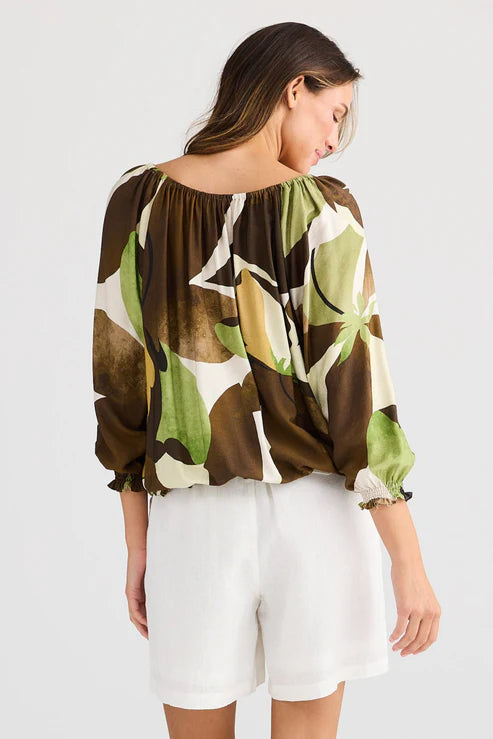 Holiday Seaside Top Jungle Print
