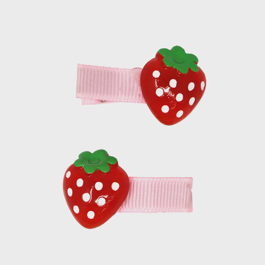 Pink Poppy Strawberry Pop Hair Clips Set/2