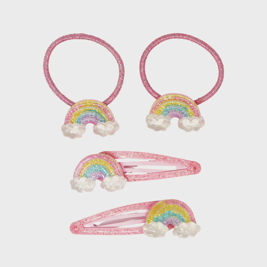 Pink Poppy Glitter Rainbow Hair Accessories Kit