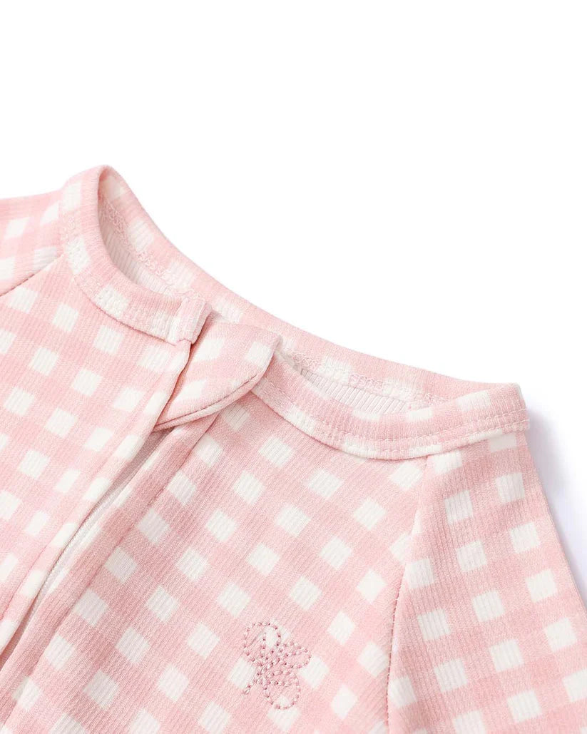 Homegrown Kids Growsuit Gingham Rib