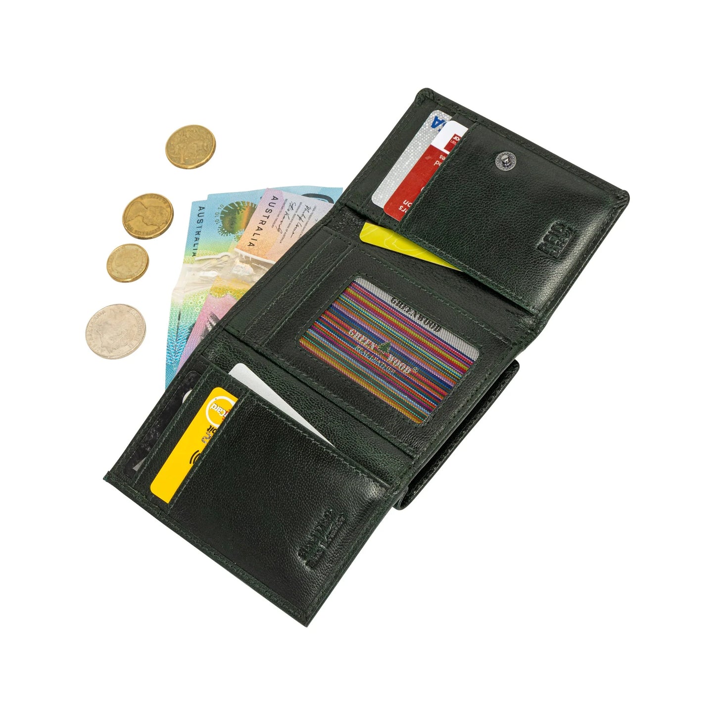 Greenwood Leather The Harvest Wallet - Bottle Green
