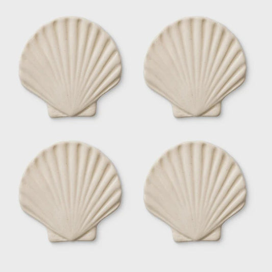 Madras Link Seashell Coasters - Off-White