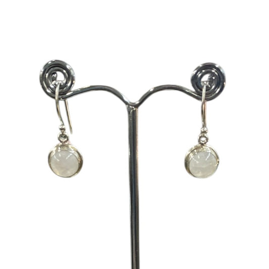 BD Sterling Silver & Round Moonstone Earrings