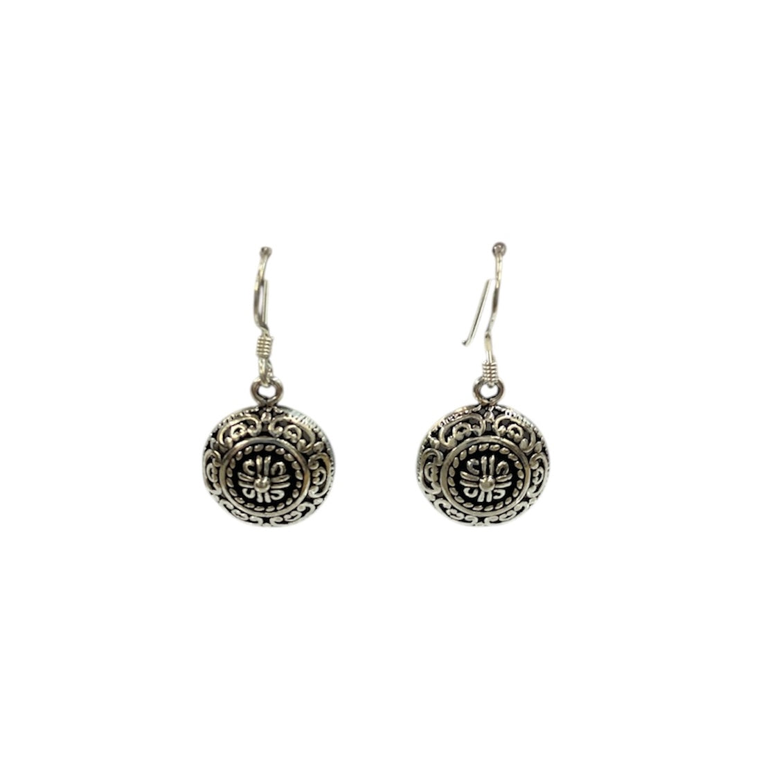 BD Sterling Silver Filigree Disc Earrings