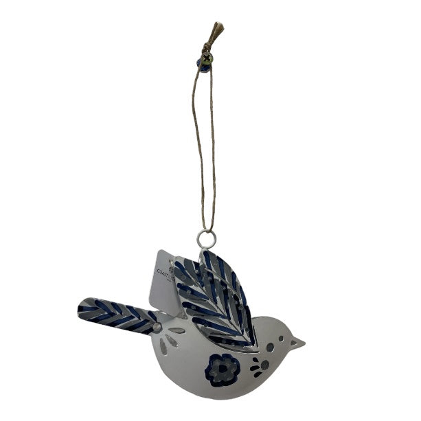 CTC Bleues Metal Bird Ornament