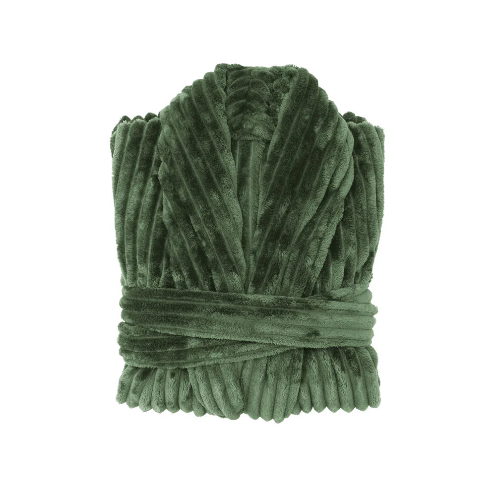 Bambury Channel Fleece Robe - Juniper