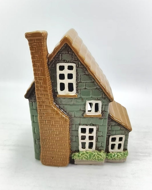 Yellow Rock Decor Tealight House Green Stone Cottage