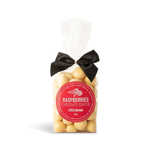 Chocamama White Choc Coated Raspberries